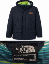 The North Face Boys Hooded Full Zip Nylon Jacket Navy XL 18/20 Mid-Length
