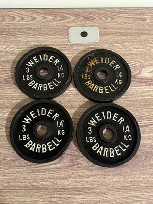 SET OF 4: Vintage Lb KG Pound Weider Standard Weight 1