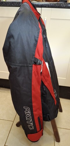 Akito Motorcycle Jacket Black Red, Armoured Mesh Liner Zip Pockets Size UK 2XL - Picture 5 of 10