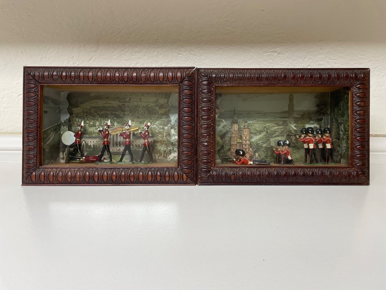 Two Miniature Soldier Dioramas 19th century British or Continental Army