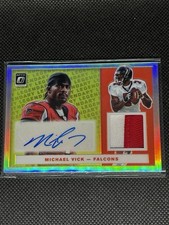 MICHAEL VICK 2019 PANINI OPTIC PATCH AUTO AUTOGRAPH 7/25, JERSEY #- FALCONS