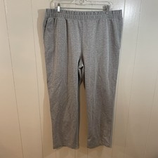A New Day Gray Pinstripe Pockets Pull On Stretchy Comfort Career Ankle Pants L