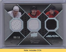 2008 UD Black 3-on-3 Jerseys 6/10 Jason Spezza Daniel Alfredsson Mats Sundin 1p0