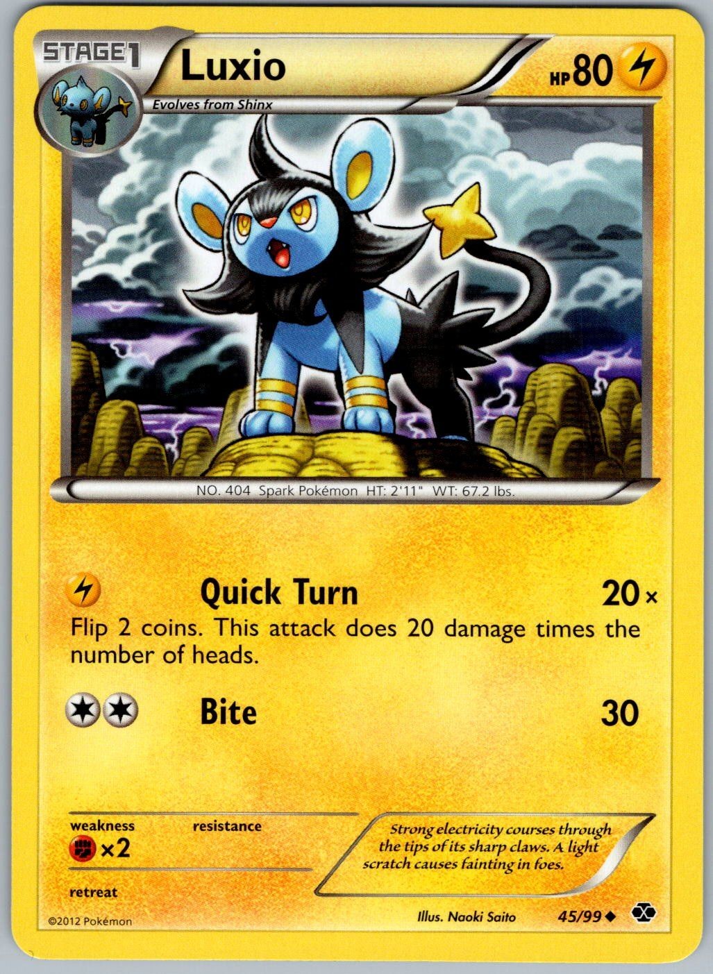 Luxio 45/99 Uncommon Next Destinies Pokemon NM