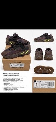 adidas Yeezy 700 V3 Copper Fade GY4109 Low Top Textile Sneaker Brown Black