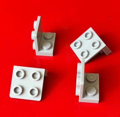 4 x Lego Winkel Winkelplatte Konverterplatten 1x2 2x2 neu hellgrau Bracket 99207