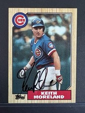 1987 Topps Baseball #177 Keith Moreland Chicago Cubs Autographed NM