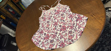 Women s S Pink & White Floral Cotton Woven Sc...