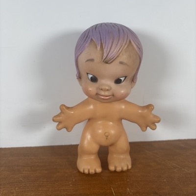 Vintage Uneeda Doll Pixie Rubber Petal People Toy Purple Troll Retro Rate Toy
