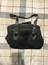 Etienne Aigner Black Structured Shoulder Bag with Buckle Accents