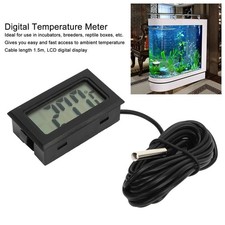 Black LCD Embedded Electronic Digital Thermometer Waterproof Probe Temperature