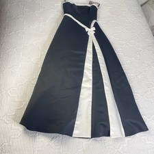 Vtg Jessica McClintock for Gunne Sax Black White Strapless Ball Gown Size 5 NWT