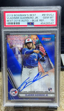 VLADIMIR GUERRERO JR 135/150 RC BLUE REFRACTOR AUTO 2019 BOWMAN'S BEST  PSA 10