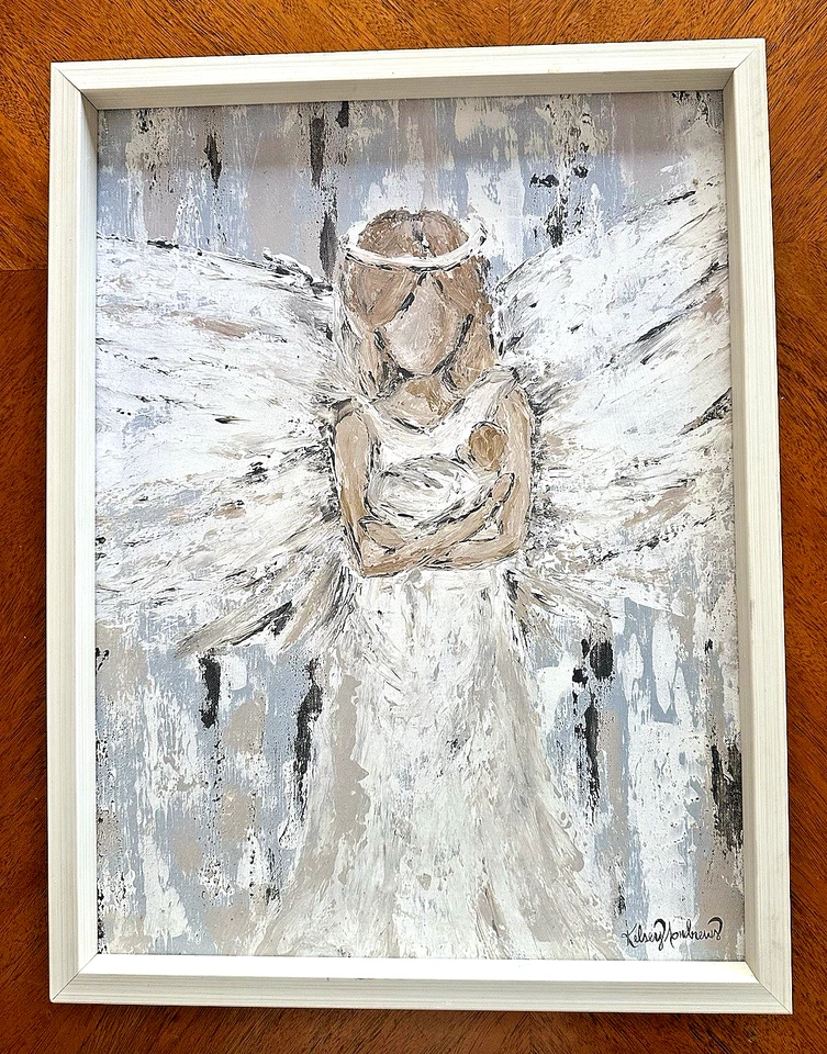 "ANGEL MOTHER" Modern, Abstract PAINTING REPRO on CANVAS Framed and Signed - Image 3 of 4