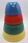 4 Vtg PYREX Primary Colors Mixing Bowls Complete Set 401, 402, 403, 404 VGUC