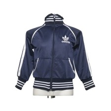 Adidas, Trainingsjacke, Jungen, Gr&ouml;&szlig;e: 122, Blau/Wei&szlig;, Streifen #B8X
