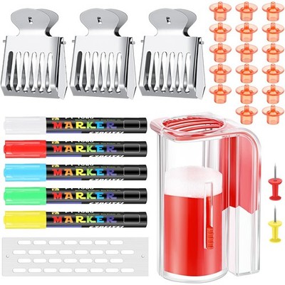 62 Pieces Queen Bee Marker Kit 1 Marking Bottle 5 Marking Pen 1 Beehive Entra...