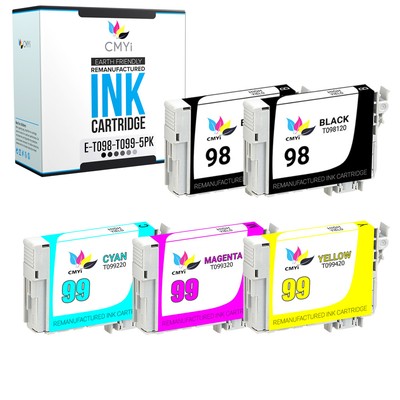 5-Pack CMYi Replacement Epson Printer Ink 98 99 for Artisan 837 700 710 725 730