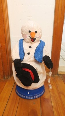 Gemmy Rare 2003 French Spinning Snowflake Swinging Snowman