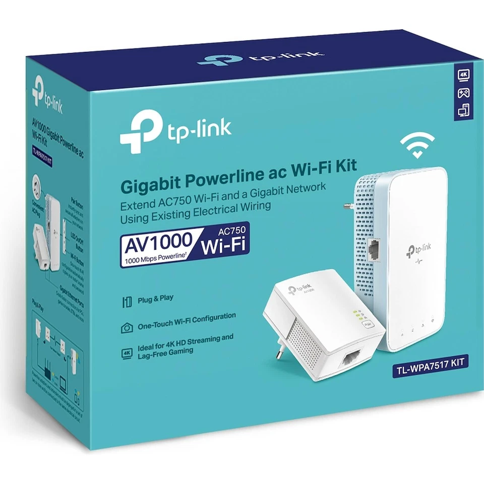 TP-Link Powerline AV1000 Wi-Fi kit TL-WPA7517 KIT - Immagine 2 di 2
