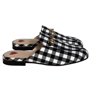 Mules Gucci Princetown Horsebit à carreaux en coton femme multicolore taille 35