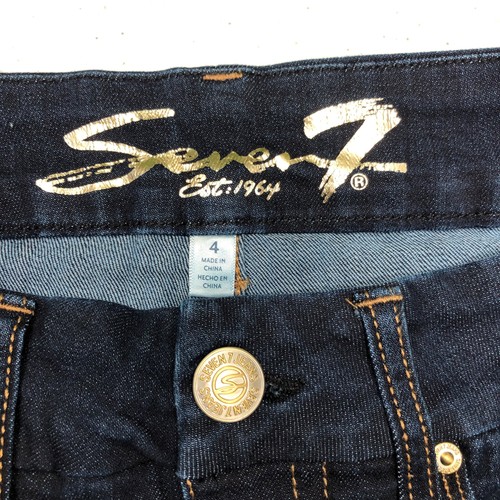 Jeans Seven7 donna 4 blu senza pancia vita alta skinny Montreal lavaggio scuro elasticizzato - Foto 4 di 13