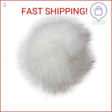 Pepperell Faux Fur Pom With Loop-White/Black,