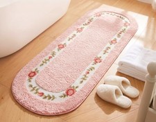 Stay Young Pink Rose Area Rugs for Bedroom Bathroom 17.71 x 49.21 Inch