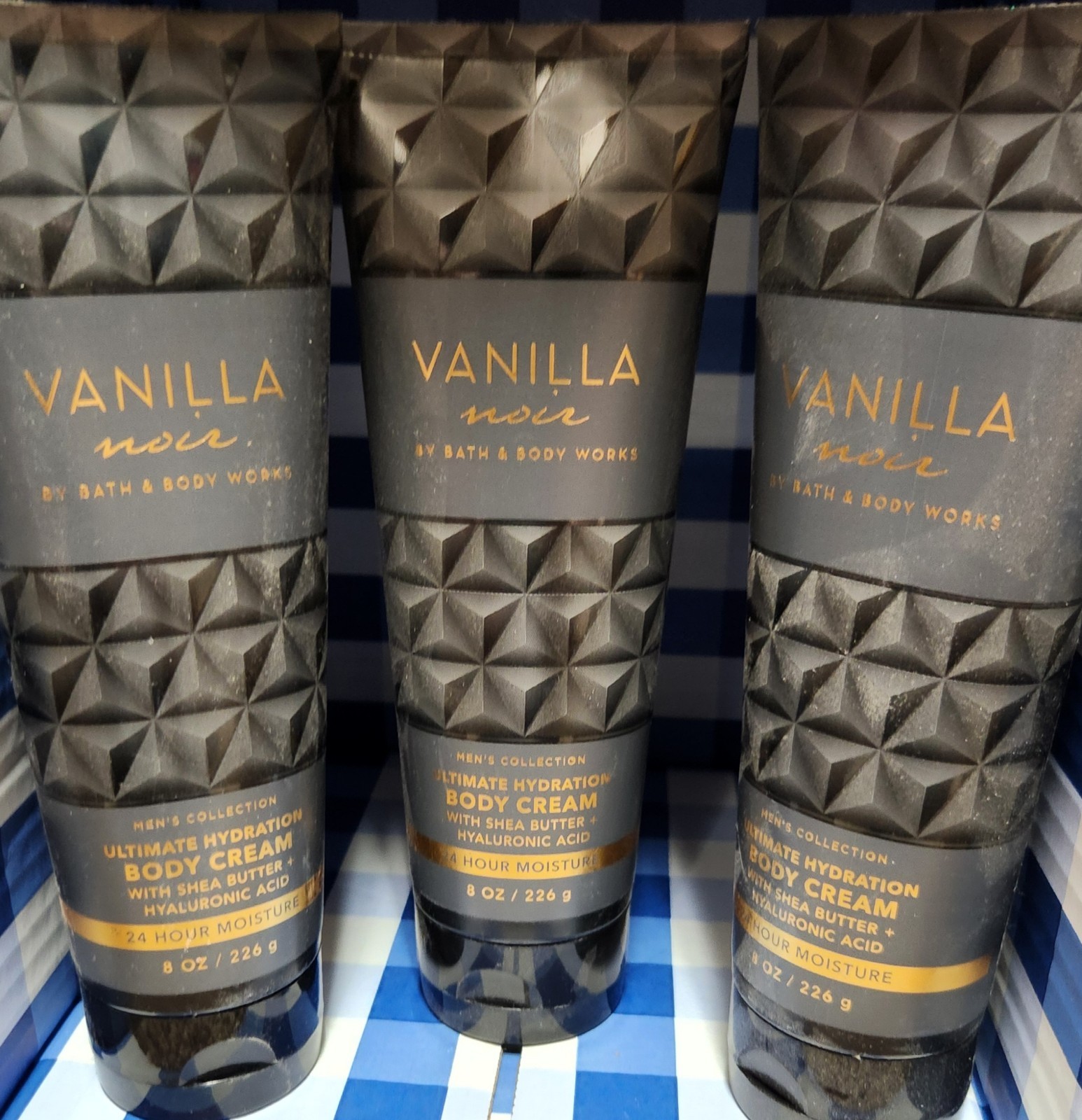 Vanilla Noir Mens Body Cream Lot of 3 Shea Tubes Bath & Body Works