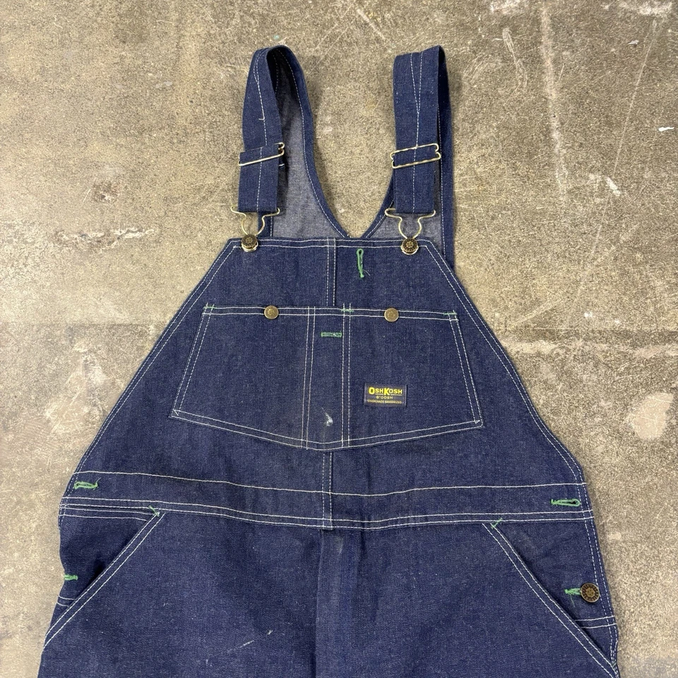 Vintage 1970s Osh Kosh Raw Denim Overalls Made In USA NWOT Mens Size 36 X 32 - Image 3 of 4