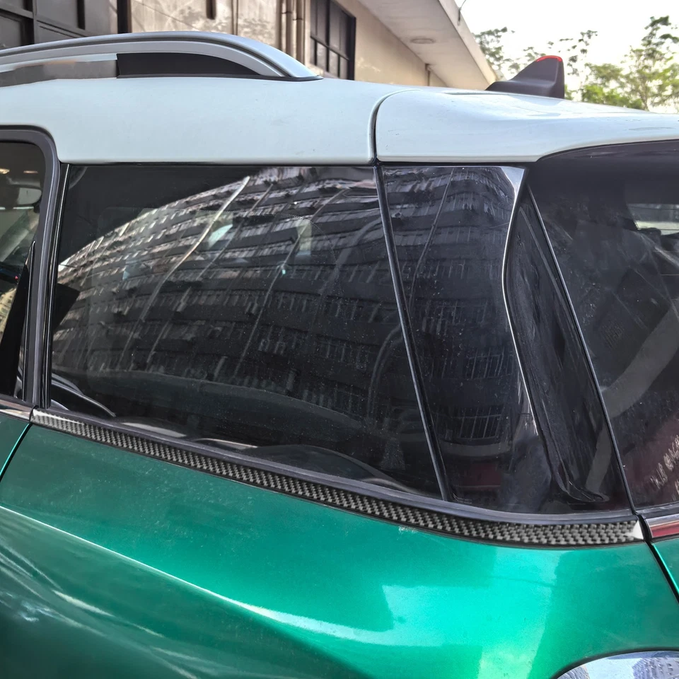 Borde inferior de ventana trasera de fibra de carbono real para Mini Cooper Countryman F60 2017-23 Foto 4 de 4