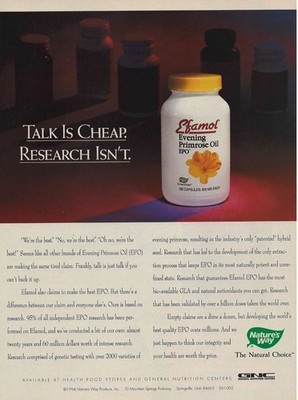 Natures Way Efamol Evening Primrose Oil Vintage Print Ad 1995 Springville Utah u