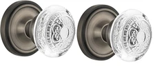 Nostalgic Warehouse Classic Rosette with Crystal Egg & Dart Knob Double Dummy