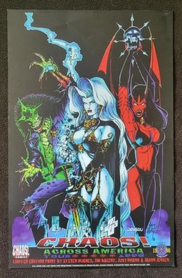 CHAOS Promo Poster, Jim Balent Hughes, 1995, Lady Death Purgatori, Limited Ed.