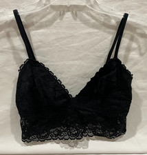 Maidenform Full Bralette Black Lace Lightly Lined Cups Small Adjustable Straps