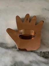 Vintage Flat Back Copper Hand Cookie Cutter 5" Michael Bonne?