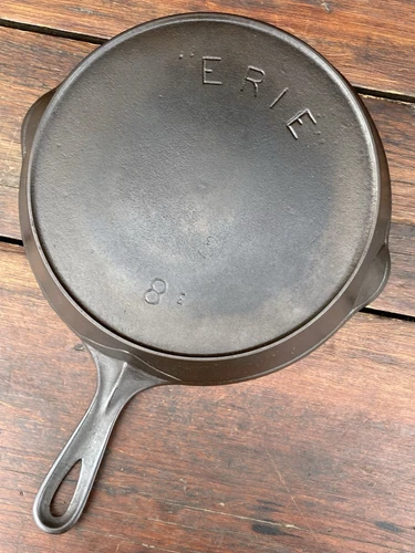 Pre Griswold Erie #8 Second Series Cast Iron Skillet with Anchor Maker’s Mark