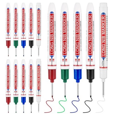 Mkobon 15 Pcs Long Nib Marker Pens with 20 mm Long Head Nose Tip, Colorful