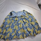 Nine West Women's XXL Blue Yellow Crinkle Pleated Tiered Skirt Lined Midi — photo 8
