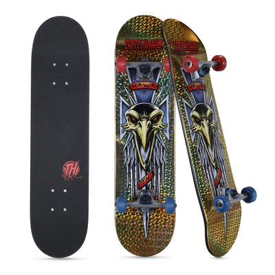 Tony Hawk 31  Metallic Gold Hawk Dagger Popsicle Skateboard, 50mm x 30mm Wheels,