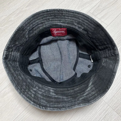 Brand New) Supreme Coated Denim Crusher Black Bucket Hat Hat