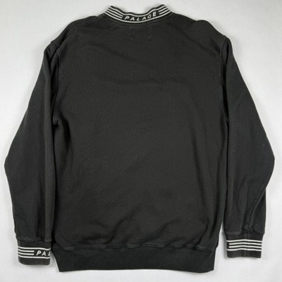 Palace Skateboards P-Rib Crew Black White Mens Large Striped Neck 