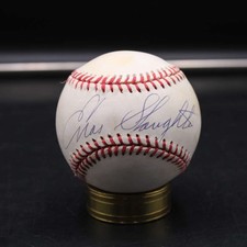 Enos Slaughter Signed Rawlings ONL Baseball Cardinals Auto Autograph ZJ22555