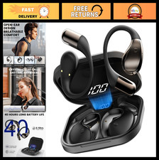 Wireless Open-Ear Headphones, Bluetooth 6.0, 40H Playtime, Waterproof, ENC Mic,