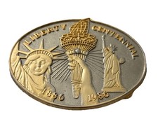 Statue Of Liberty Centennial 1886-1986 Belt Buckle Silver/Goltone 007932