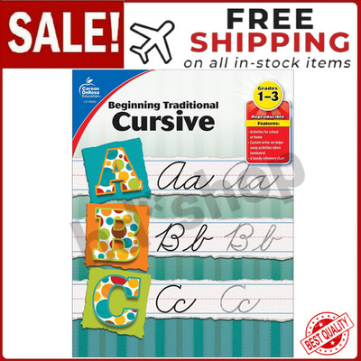 Beginning Traditional Cursive Handwriting Workbook for Kids Handwriting Practice