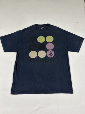 Y2K VOLCOM GRAPHIC PRINT T SHIRT MENS XL BLUE STREETWEAR SKATE SKATER RETRO