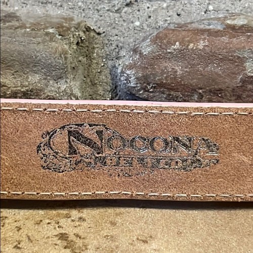 Nocona Western Pink Embossed Leather Belt with Silver Horse Buckle - Picture 2 of 8