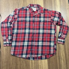 Red Head Men Sz XL Red Check Plaid Button Up Long Sleeve Outdoor Flannel Shirt