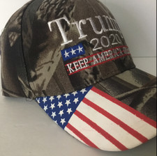 Trump 2020 Keep America Great Baseball Hat Cap in Camo with Hook Loop Closure